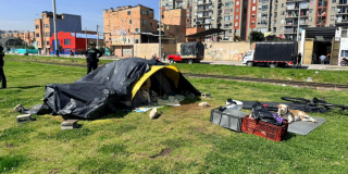 Foto de un cambuche en el norte de Bogotá