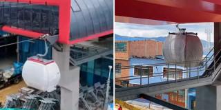 Fotos de las pruebas preliminares de las cabinas del TransMiCable de San Cristóbal en Bogotá.