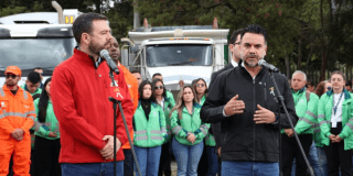 Alcalde Galán y Secretario Silva en rueda de prensa