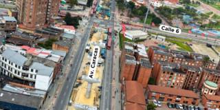 Foto de un frente de obra del Metro de Bogotá