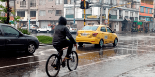 Imagen panorámica de lluvia en Bogotá