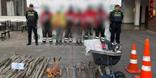 Capturados y material incautado