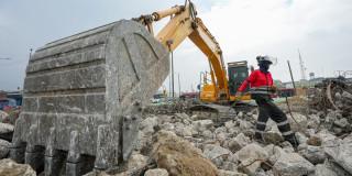 Foto de un frente de obra del IDU. 