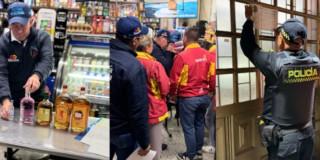 Fotos de los operativos a locales en el barrio 7 de Agosto de Bogotá.
