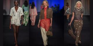 Imagen de varias modelos desfilando en pasarela.