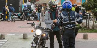 Foto de un operativo de Tránsito en Bogotá