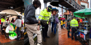 Foto de funcionarios del Distrito en operativo de seguridad