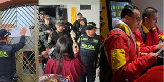 Foto de funcionarios del Distrito en operativo de seguridad