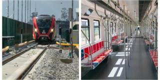 Foto de un tren del metro parte interna y externa. 