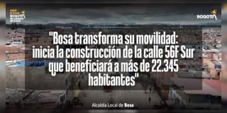 Obras viales y espacio público en calle 56F sur de Bosa, sur de Bogotá