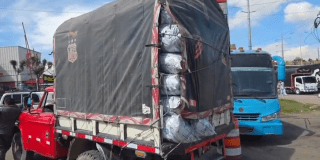 Imagen del camión detenido en el operativo