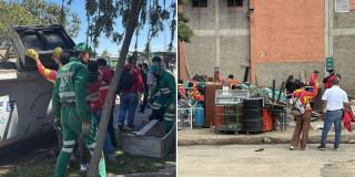 Foto del operativo con el que se recuperó 2.800 m² de espacio público en el barrio Las Brisas de Bogotá.