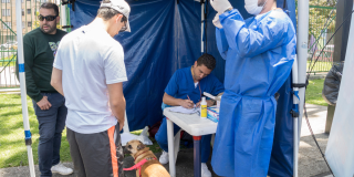 Foto de una jornada medico veterinaria.