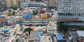 Foto de un frente de obra del Metro de Bogotá 