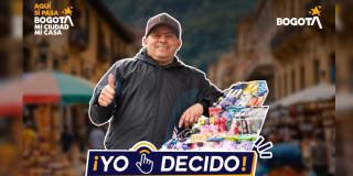 Foto de un vendedor informal en Bogotá.