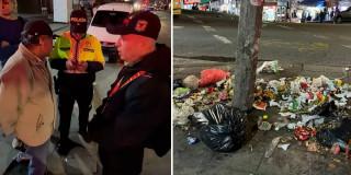 Fotos de las dos personas sancionadas por arrojo ilegal de basuras en el barrio La Victoria de Bogotá