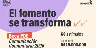 Foto de la convocatoria de becas para medios comunitarios en Bogotá.