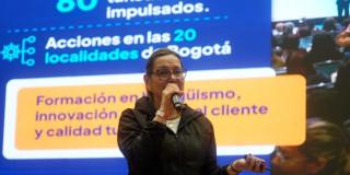 Foto de la directora del Instituto Distrital de Turismo, Ángela Garzón, durante la Audiencia de Rendición de Cuentas.