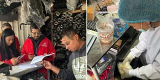 Fotos de visitas e inspecciones a locales comerciales en el centro e Bogotá.