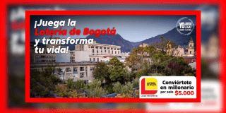 Imagen de la pieza gráfica que promociona el sorteo de la Lotería de Bogotá 