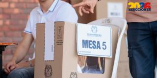 Foto de una Mesa de votación en Bogotá.
