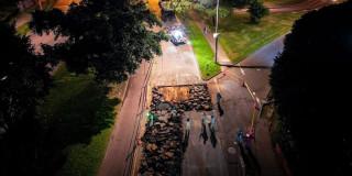 Imagen panorámica de una obra vial en Bogotá