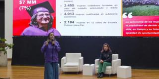 Secretaria Laura Tami durante su intervención en la audiencia pública de rendición de cuentas.