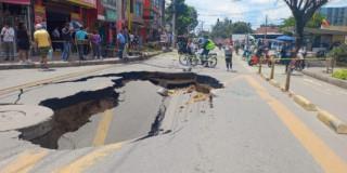 Socavón registrado en la localidad de Suba