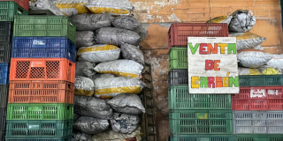 Bultos de carbón incautado