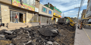 Imagen de una calle en obra en Ciudad Bolívar