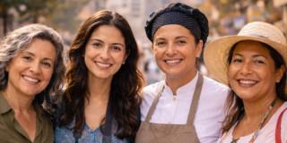 Cuatro mujeres sonriendo 