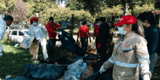 Imagen del operativo en donde se recogen cambuches