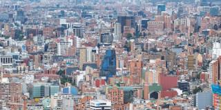 Foto aérea y panorámica de Bogotá.
