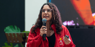 Imagen de la secretaria de Planeación en la rendición de cuentas