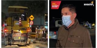 Foto de trabajos en vías de Engativá, al noroccidente de Bogotá.