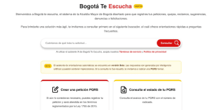 Visual de la herramienta en Bogotá te escucha