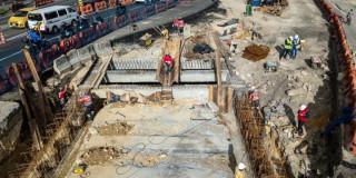 Foto de un frente de obra del IDU. 