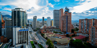 Imagen panorámica de Bogotá en la Séptima con 34
