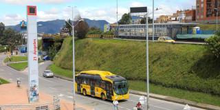 Foto de un bus de TransMilenio