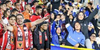 Hinchas de Santa Fe y de Millonarios