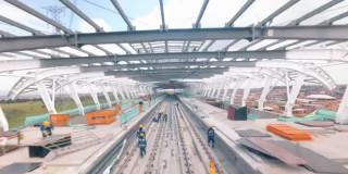 Foto de las obras de la Línea 1 del Metro de Bogotá en la Estación 1.