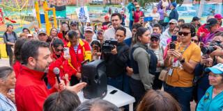 Foto de la visita del alcalde Carlos Fernando Galán a las obras del nuevo parque Urbanización La Esperanza de Bosa.