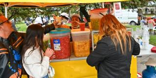Puesto de venta de jugos y salpicón en Bogotá