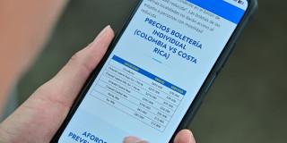Pantalla mostrando sitio web de venta de boletas.