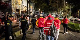 Foto de funcionarios del Distrito en operativo de seguridad