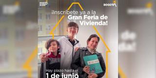 Imagen gráfica que invita a realizar la inscripción en la feria de vivienda 2026
