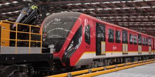 Foto de un tren del Metro en el patio taller de Bosa, al suroccidente de Bogotá.