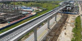 Foto del viaducto de la Línea 1 del Metro de Bogotá, en el suroccidente de la capital.