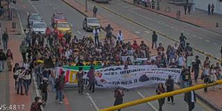 Foto de manifestaciones en Bogotá 