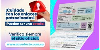 Imagen gráfica que muestra una factura del Acueducto de Bogotá